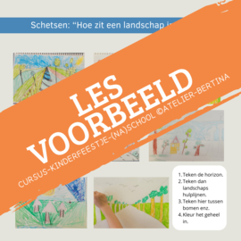 Les: buiten landschap tekenen en aquarelleren. Op school of na schools aanbod