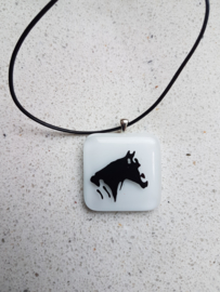 horse glass pendant necklace atelier bertina