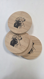 2 x onderzetters haan / kip