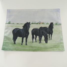 Placemat van stof: paarden