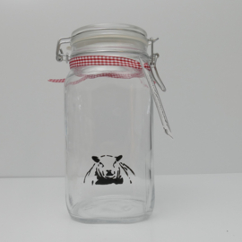 Storage jar / drinking jar with sheep