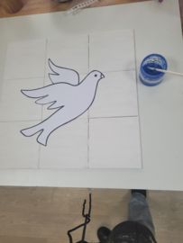 Zaterdag 5 december 2026 Kerst tegel tableau, silhouet en bellenblaas glazuur workshop