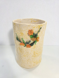 Decoratieve bloemen vaas van glas en keramiek (mixed)