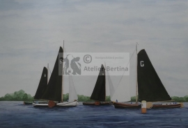 Sailboat watercolor painting