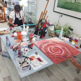 Zaterdag 13 april 2023 Workshop mixed media met acrylverf in Raalte