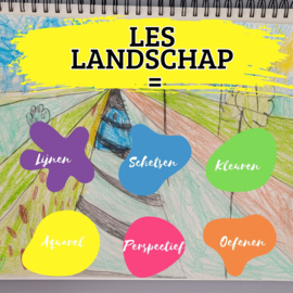 Les: buiten landschap tekenen en aquarelleren. Op school of na schools aanbod