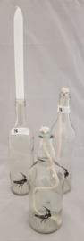 Flasche mit Kiebitzmalerei: Stimmungslicht, Nüsse, Zuckerdose oder Vase