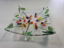 Glazen bloem schaaltjes  glasfusion