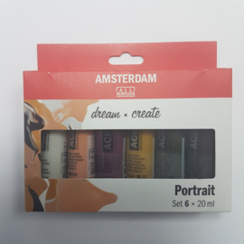 6x Portret Acrylverf Amsterdam 20 ml