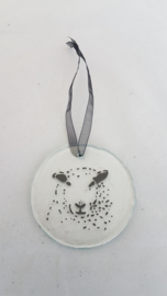glass hanger with a sheep
