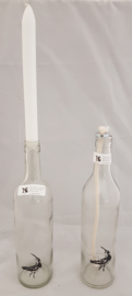  Flasche mit Ziegemalerei: Stimmungslicht, Nüsse, Zuckerdose oder Vase