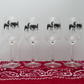 Paarden wijnglas