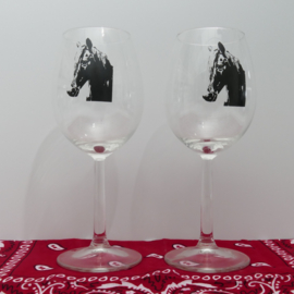 Paard wijnglas