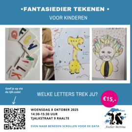 Woensdag 8 oktober 2025: fantasie dier tekenen voor kinderen