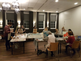 Resultaten januari 2020 workshop schilderen op canvas in Hantum