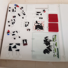 Koe beeld van glasfusion zwart wit