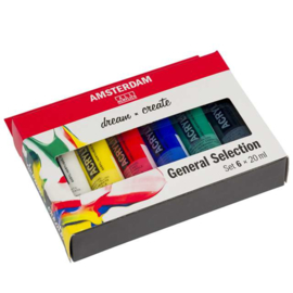 6 x Acrylverf Amsterdam 20 ml