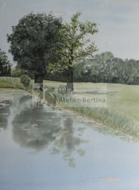 Landschap aquarel schilderij