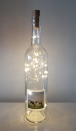 Bottle with goat painting: mood light, nuts, sugar bowl or vase.