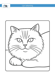 Lijnen tekening poes katje