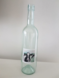 Fles met koeien aquarel : sfeerlicht, nootjes, suikerpot of vaasje.