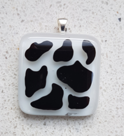 Cow print glass pendant necklace atelier bertina