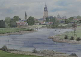 Deventer aquarel schilderij