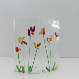 Bloemen tafereel van glasfusion