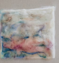 Landschap: Wol vilt schilderij