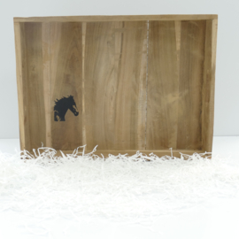 paard dienblad teak hout