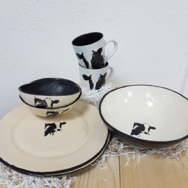 Koe servies set voor 2 personen