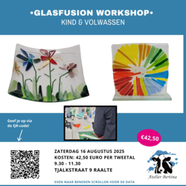 Vrijdag 18 juli 2025 Workshop glasfusing in Raalte (Volwassen & kind)