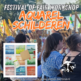 Aquarel schilder workshop op een fair / festival
