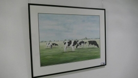 Cows watercolor painting