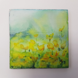 Bloemenveld: Mini aquarel