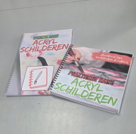 Praktische basis acryl schilderen (fysiek kennisboek, tutorials en fysieke werkbladen boek)