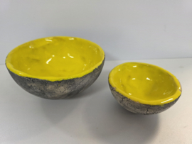Set van 2 gele schalen keramiek