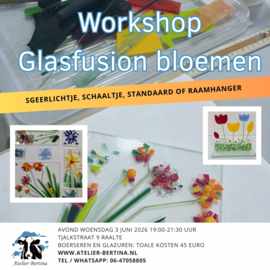 Woensdag AVOND 3 juni 2026 Workshop glasfusing in Raalte