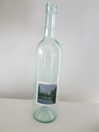 Fles met Raalte aquarel : sfeerlicht, nootjes, suikerpot of vaasje.