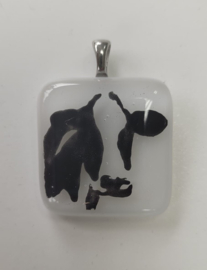 Koeien glazen hanger ketting atelier bertina