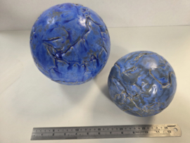 Set van blauwe bollen handgemaakt keramiek