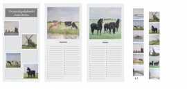 Watercolor birthday calendar (cows, horses, landscapes)
