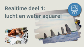Les lucht en water opzetten aquarel: realtime achtergrond + werkbladen + lijntekening