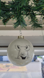 Kerstbal decoratie met varken