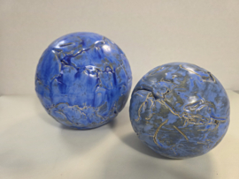 Set van blauwe bollen handgemaakt keramiek