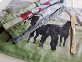 Placemat van stof: paarden