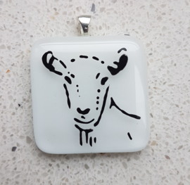 Goat glass pendant necklace atelier bertina