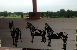Paarden steigerhout Schilderij (voor binnen/buiten)