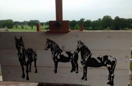 Horses scaffolding wood painting (Indoor / Outdoor)