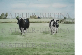 Cows garden poster / garden painting
